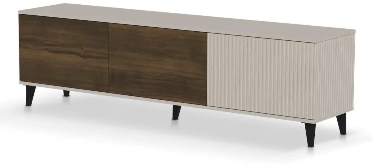 Szafka RTV RANDOM 2 180cm orzech/kaszmirowa HALMAR