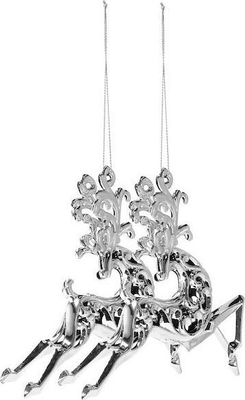 Springos Zawieszki choinkowe 2 szt. renifery ozdoba bożonarodzeniowa srebrna UNIWERSALNY