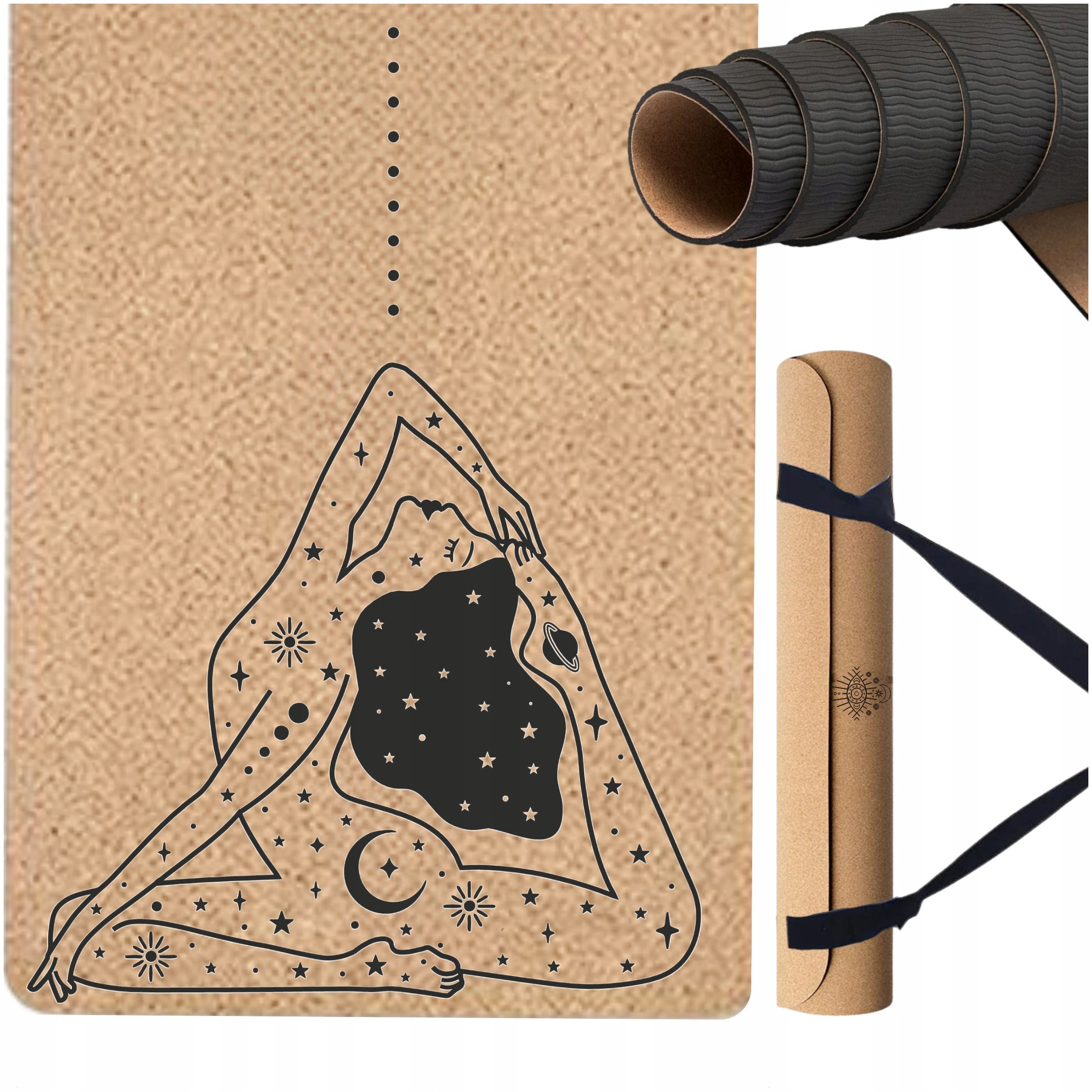 Ekologiczna mata do jogi antypoślizgowa TPE 183x61 cm