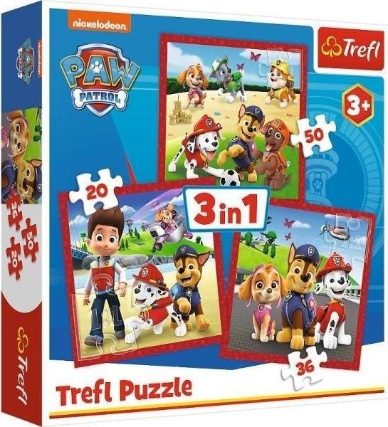 Trefl Puzzle 3w1 Psi Patrol Wesołe pieski 34867 Trefl