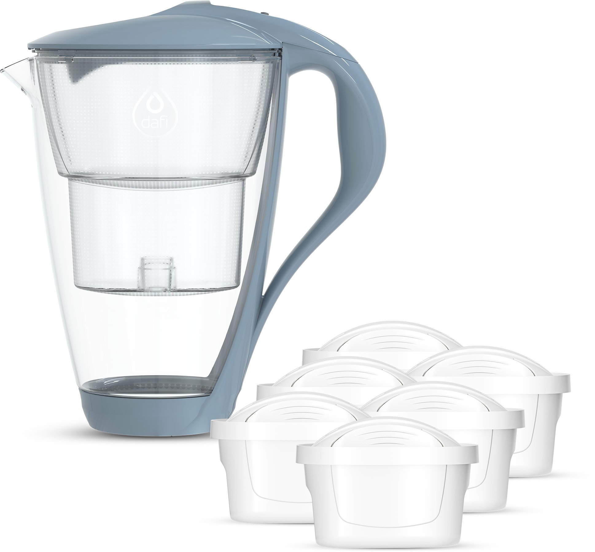 Dzbanek filtrujący Dafi Szklany dzbanek CRYSTAL LED stalowy 6xUnimax