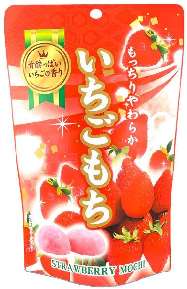 Mochi Strawberry, ryżowe ciasteczka truskawkowe 130g - Seiki