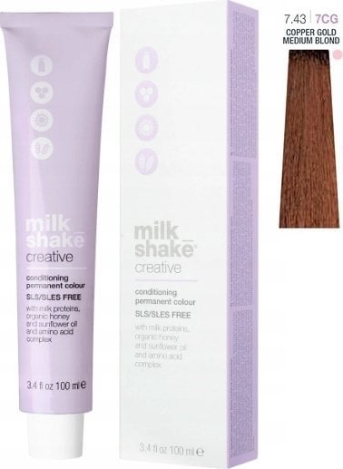 Milk Shake Milk Shake Creative - farba do włosów 100ml, pełna paleta kolorów - 7,43 | 7CG || Średni Miedziany Złoty Blond
