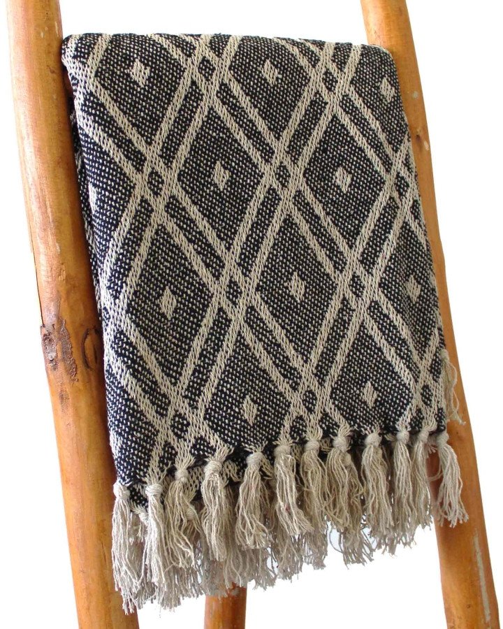 Bawełniana Narzuta Boho - Black & Biege Regency