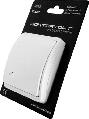 Doktorvolt Łącznik schodowy natynkowy 10A 250V biały IP44 153-01 DV 5768