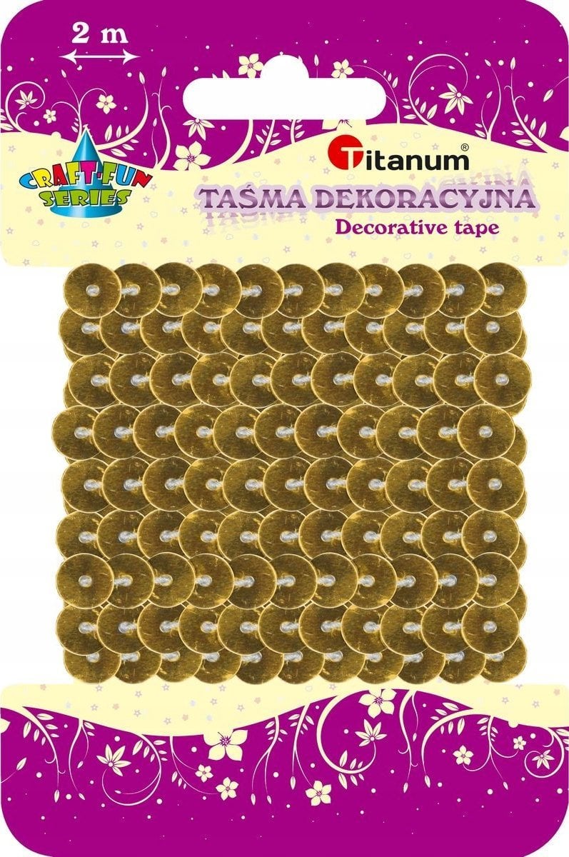 Craft with Fun Cekiny na ta¶mie 6mm 2m złote