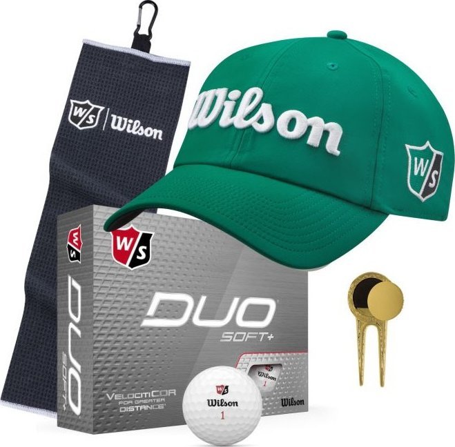 Zestaw prezentowy dla Golfisty, Wilson E02, czapka, piłki, ręcznik i pitchfork