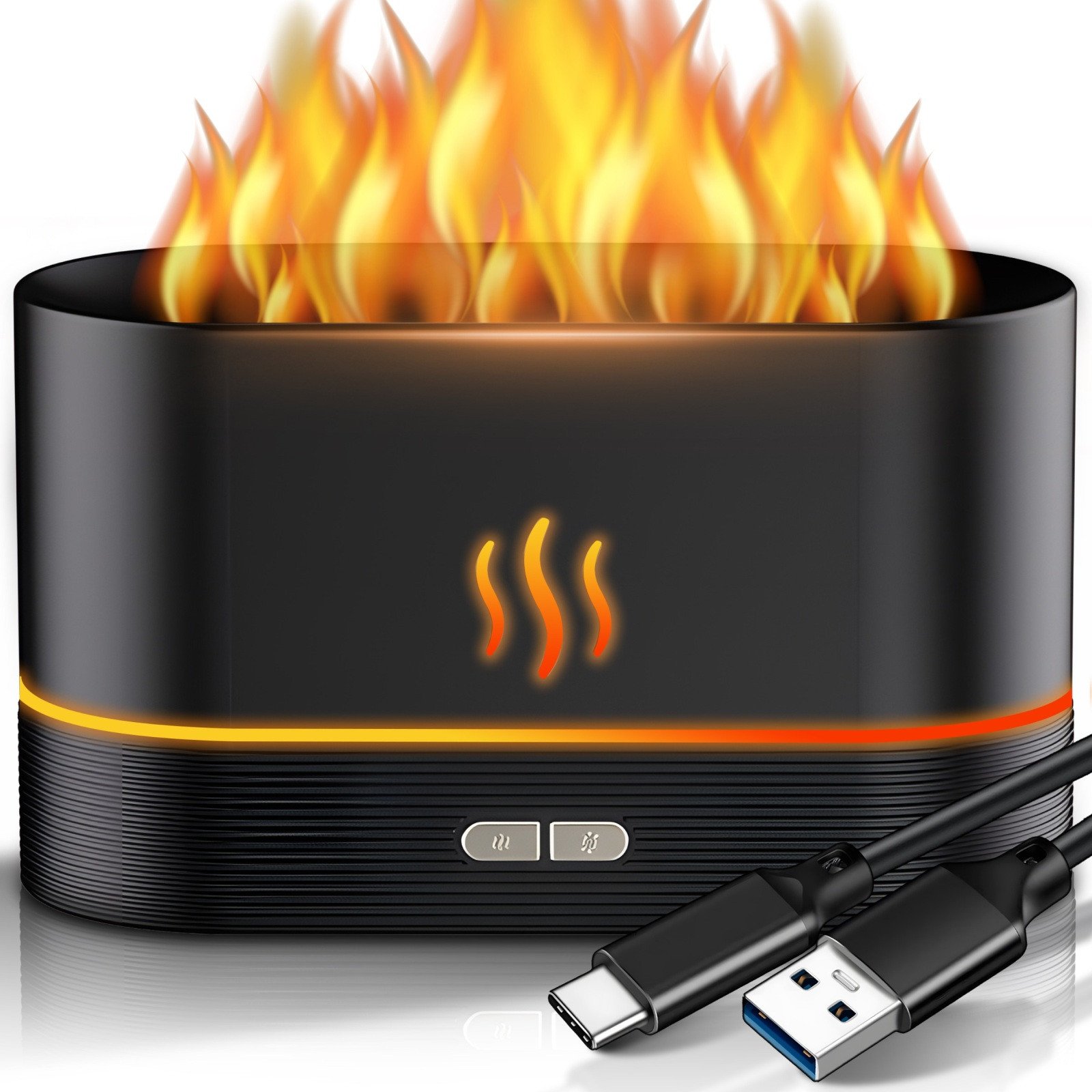 Nawilżacz powietrza kominek do aromaterapii z efektem ognia LED 180 ml Nawilżacz powietrza kominek do aromaterapii z efektem ognia LED 180 ml