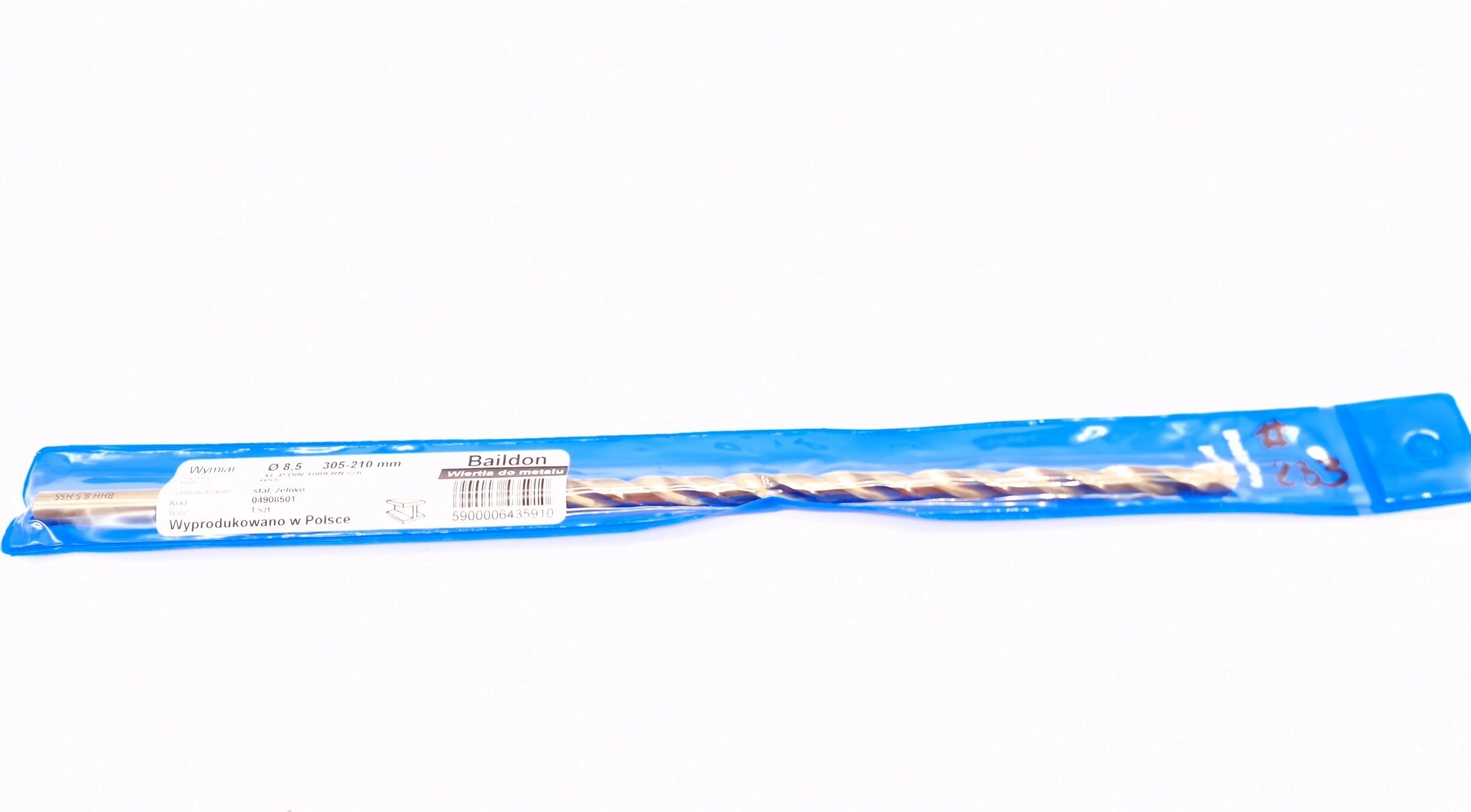 Wiertło bardzo długie do stali i żeliwa DIN 1869 8,5 mm, 305-210 mm, HSS