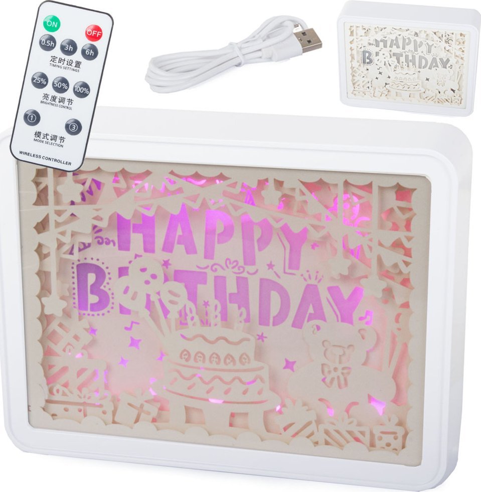 Lampka biurkowa Verk Lampka nocna tablica 3d kolory rgb led pilot dotyk Lampka nocna tablica 3d kolory rgb led pilot dotyk