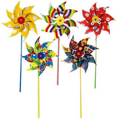 Wiatrak ogrodowy na patyku 16cm