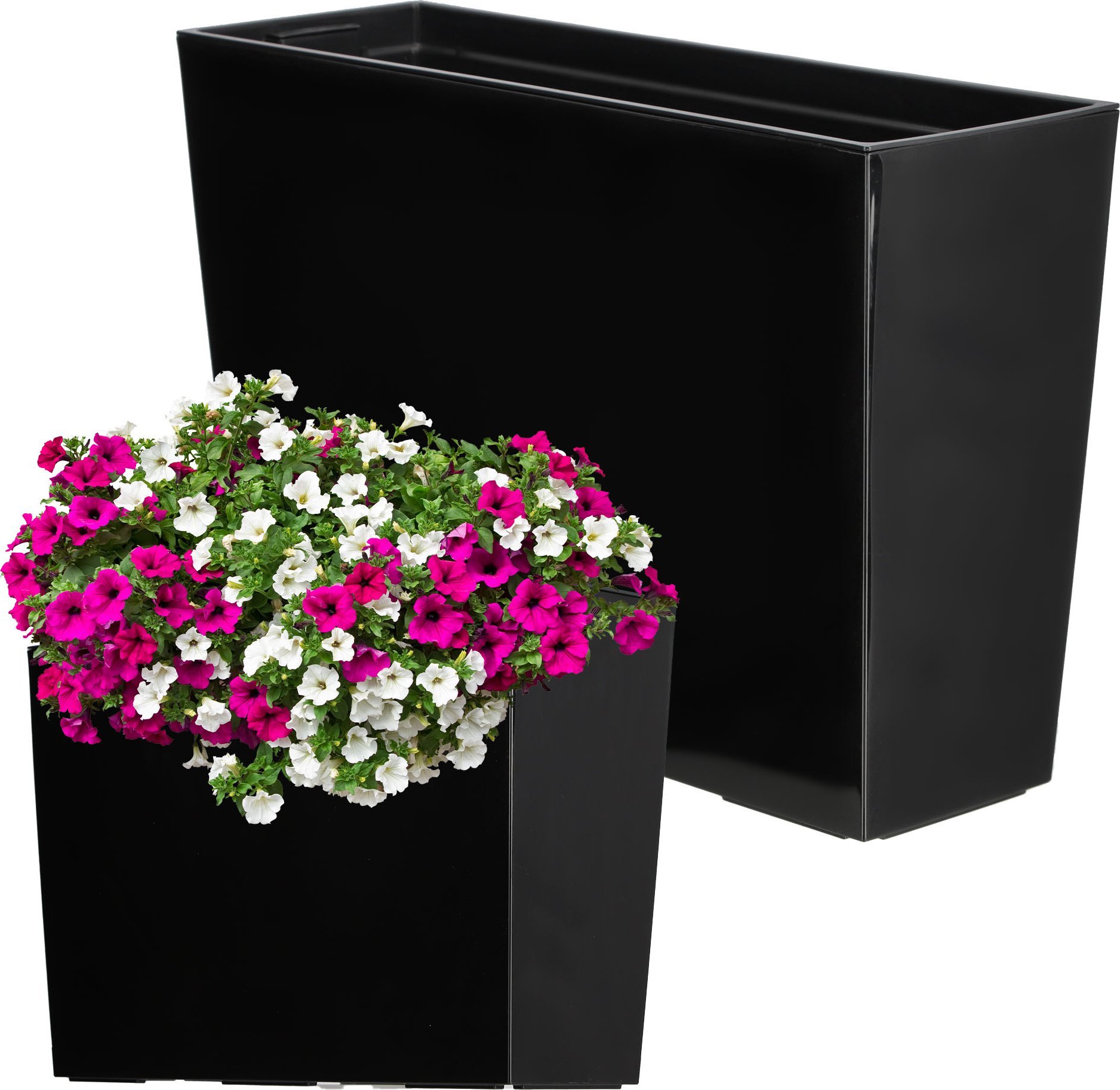 Kadax Kwietnik Doniczka Donica + Wkład Czarny 19x56 cm