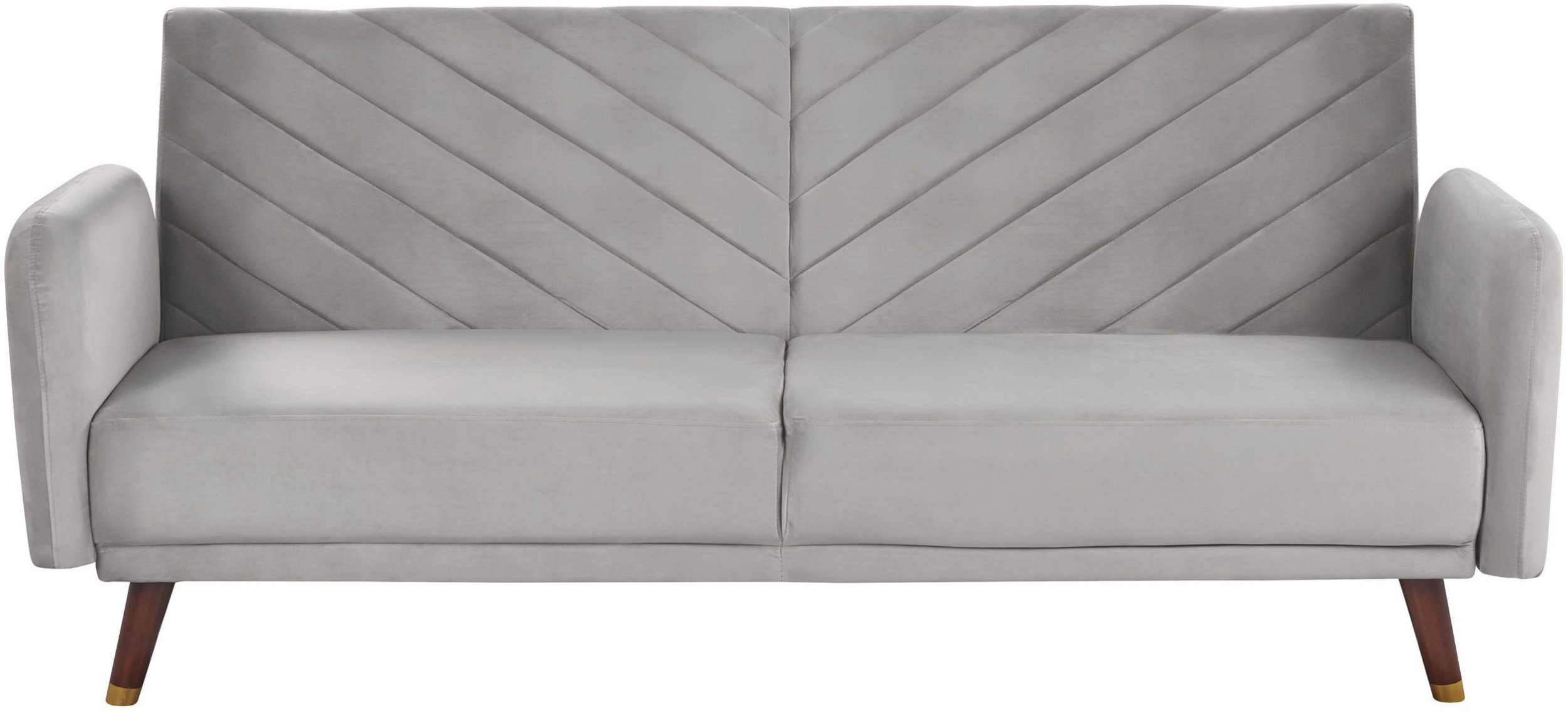 Sofa rozkładana welurowa jasnoszara SENJA