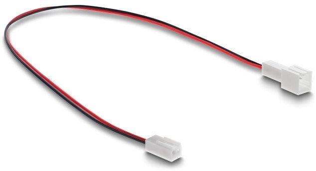 DELOCK Lufter Verl�ngerungskabel Stecker zu Buchse 2 Pin Steckerl�nge 13mm 30cm