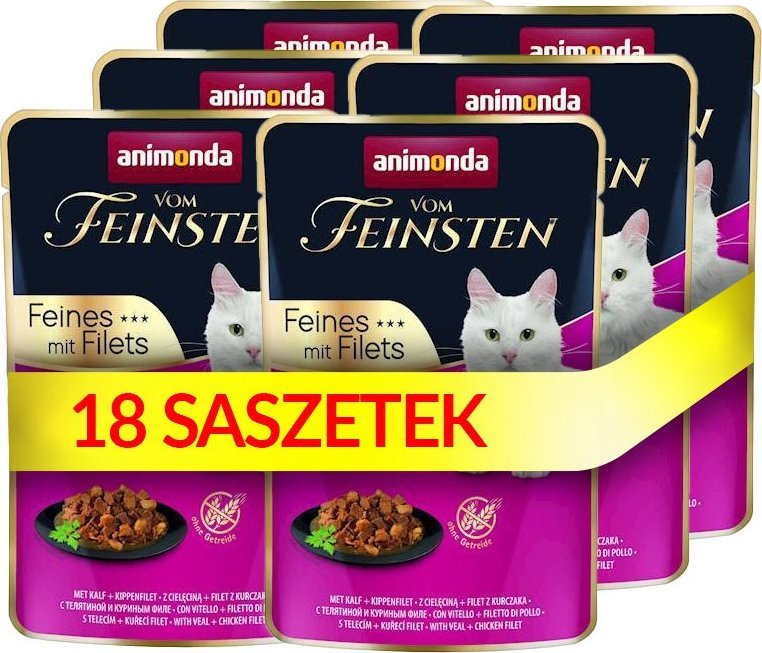 Animonda ANIMONDA Cat Vom Feinsten Adult Cielęcina + filet z kurczaka saszetka 18x85g