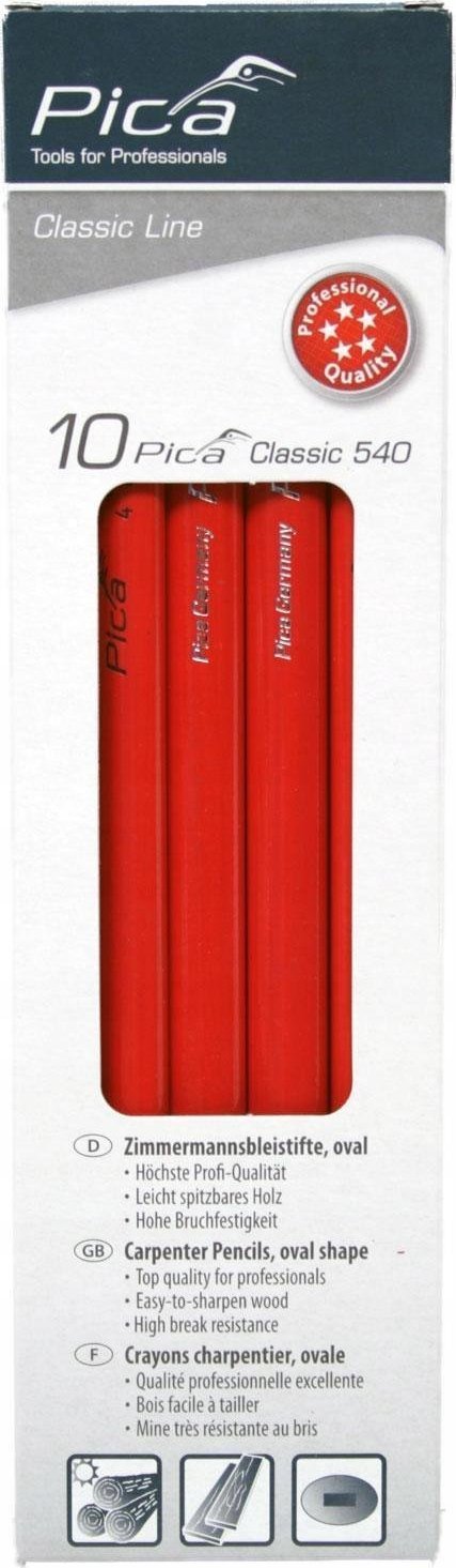 PICA Zestaw 10szt Profesjonalny Ołówek Stolarski 540