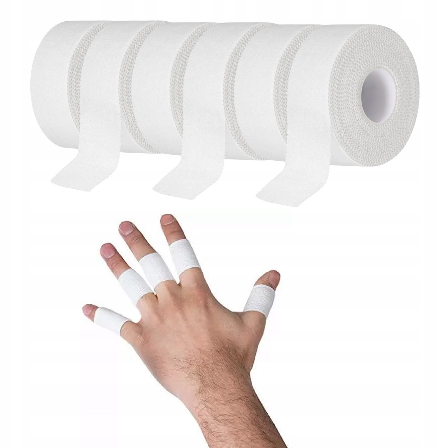 6x TAŚMA SZTYWNA BIAŁA TEJP SZTYWNY TAPING 2,5cmx10m PLASTER NA PALCE