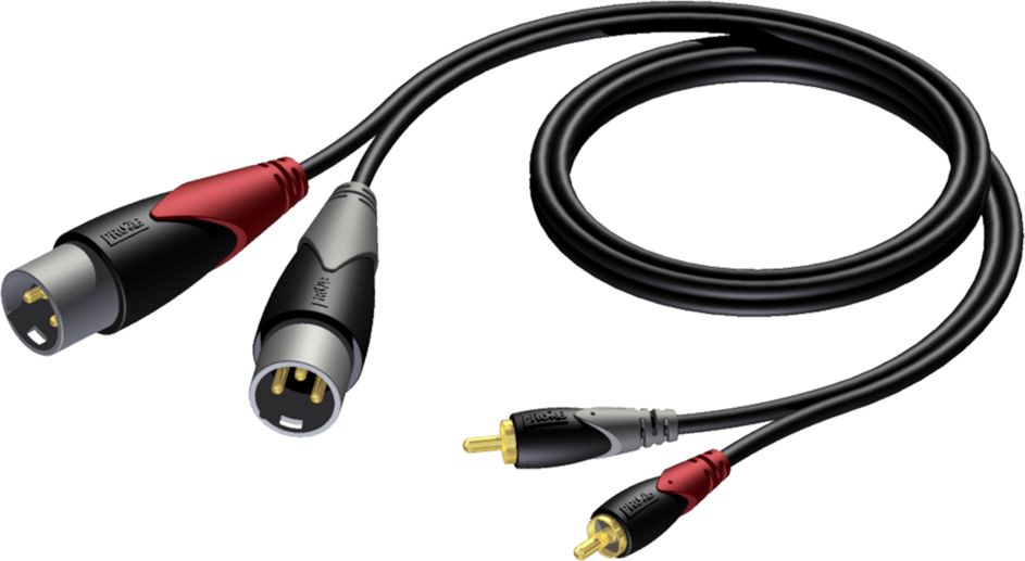 Kabel Procab XLR x2 - RCA (Cinch) x2 3m czarny (CLA701/3)