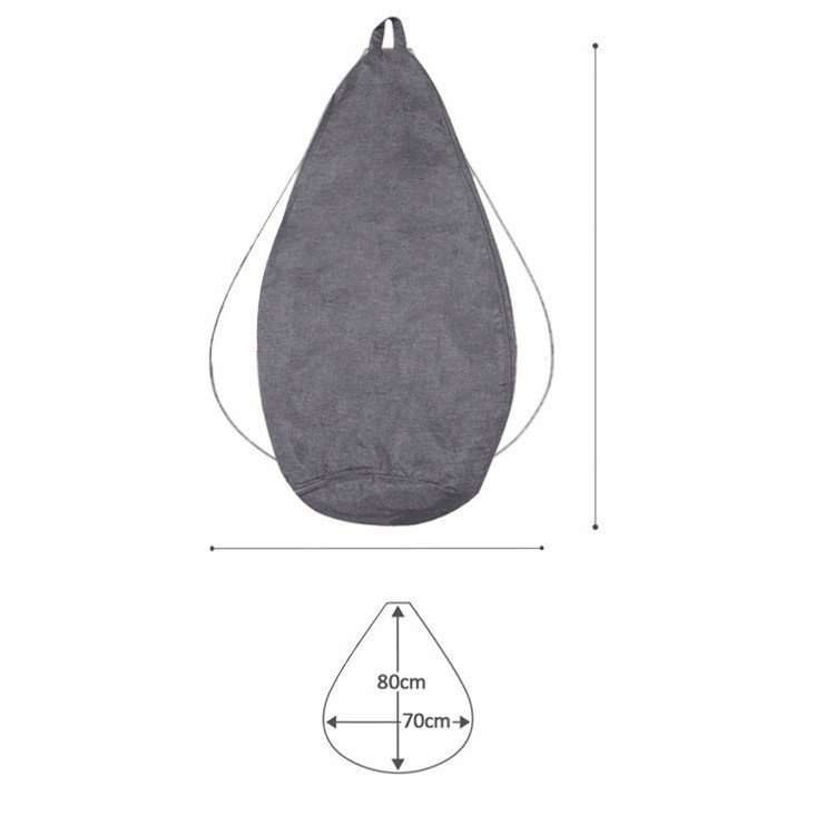 POKROWIEC NA PUFĘ PUF CZARNY 70x80cm