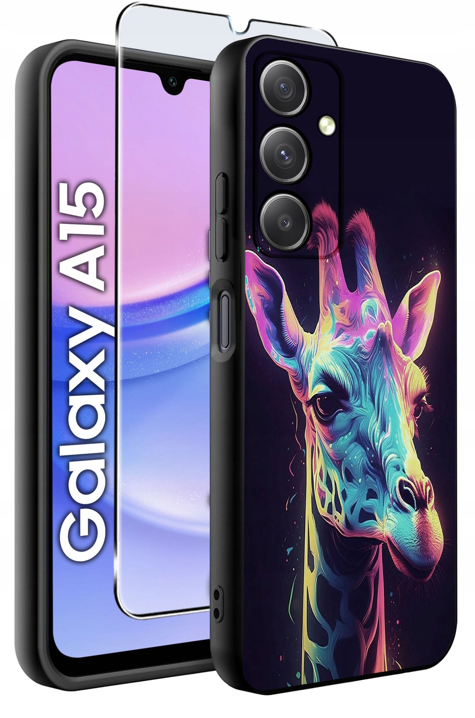 ETUI do Samsung A15 4G | 15 5G WZORY | SILIKONOWE MATT CASE + SZKŁO 9H