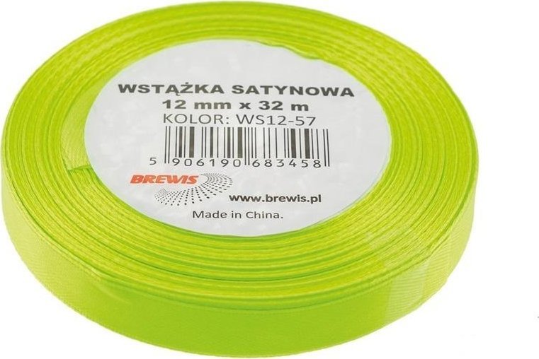Wstążka satynowa zielona neonowa 12mmx32m