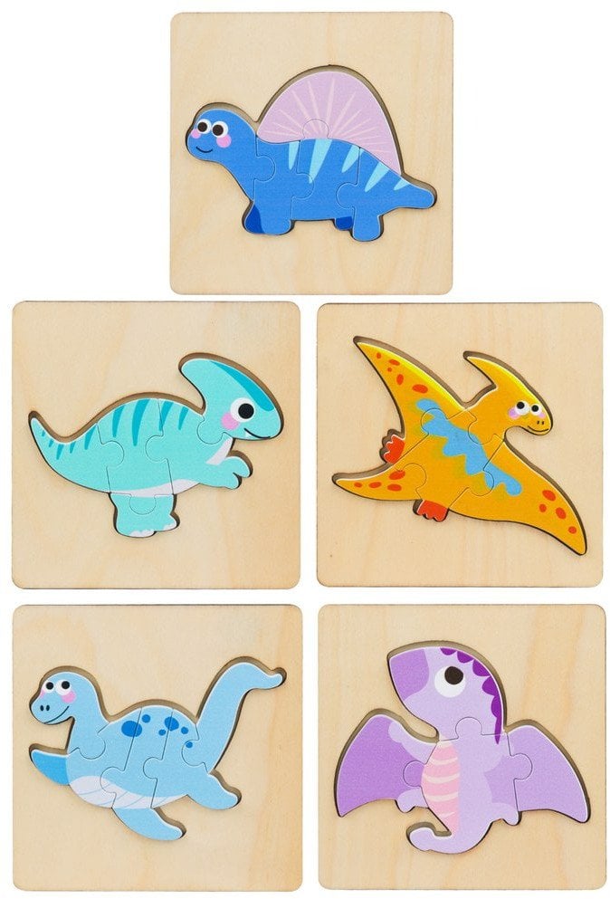 Układanka Drewniana Puzzle Kolorowa 11 x 11cm Mix