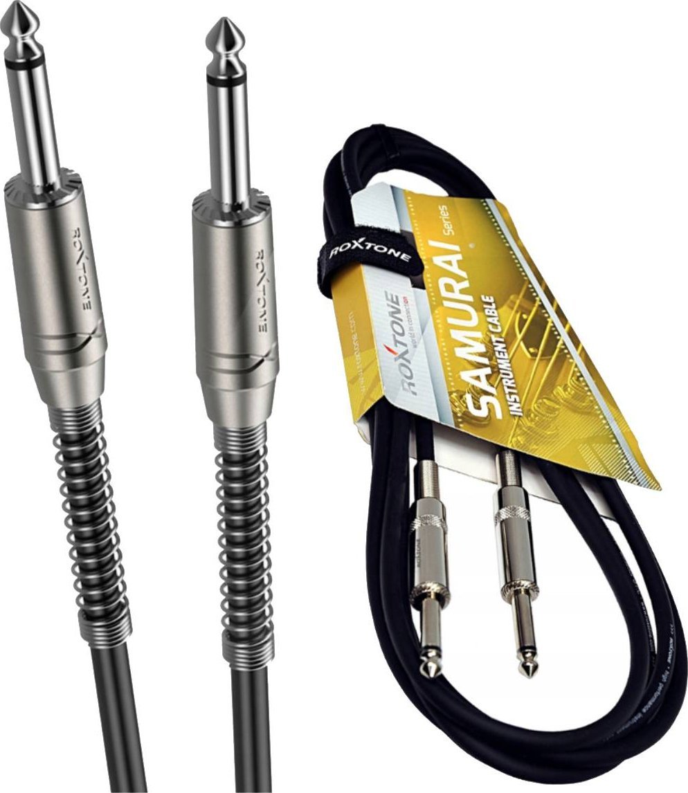 Kabel Roxtone ROXTONE SAMURAI SGJJ100L3 kabel instrumentalny 5m 2x wtyk jack mono 6,3mm