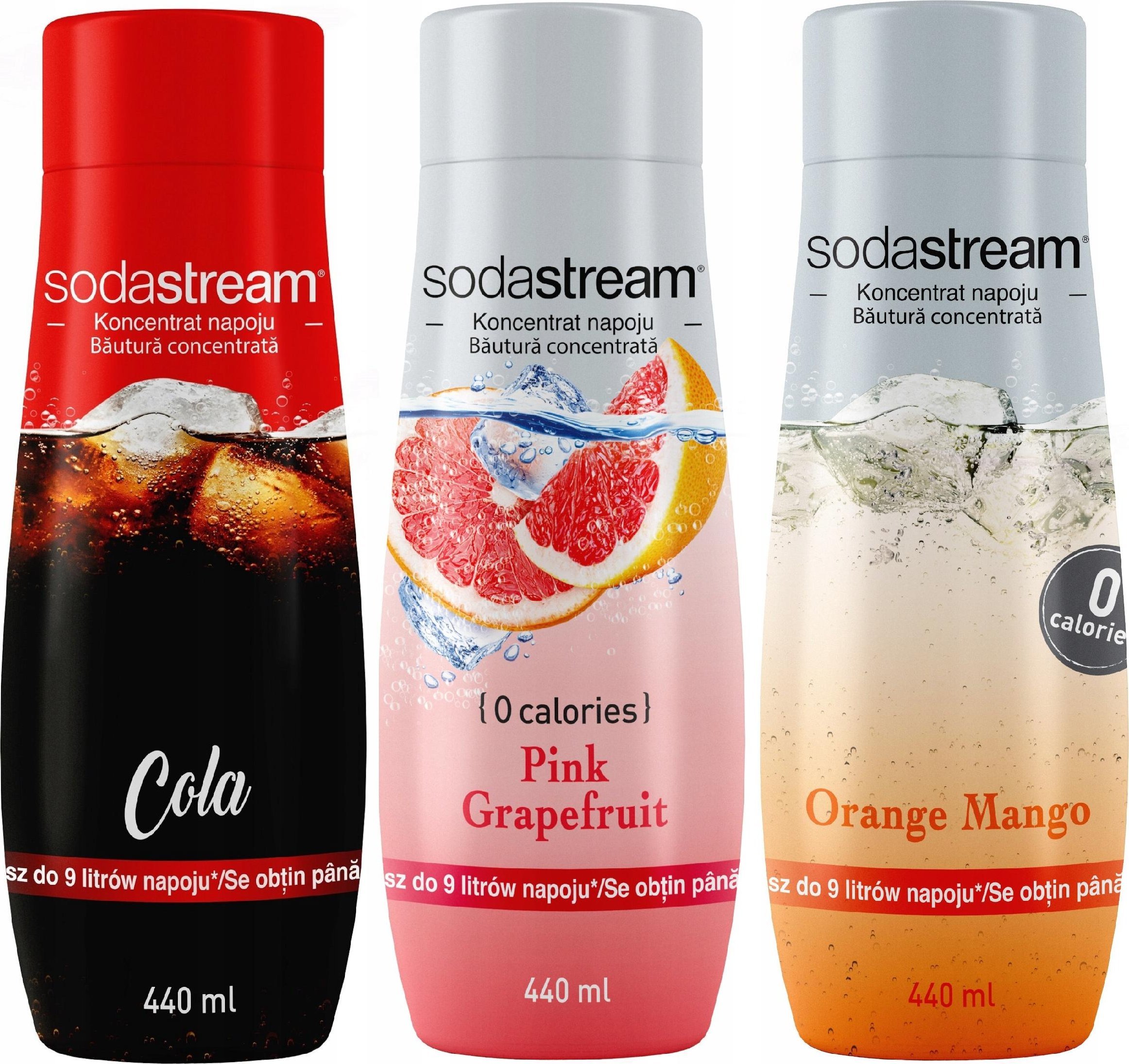 Zestaw 3 koncentratów SodaStream Cola+Grapefruit+Orange-Mango