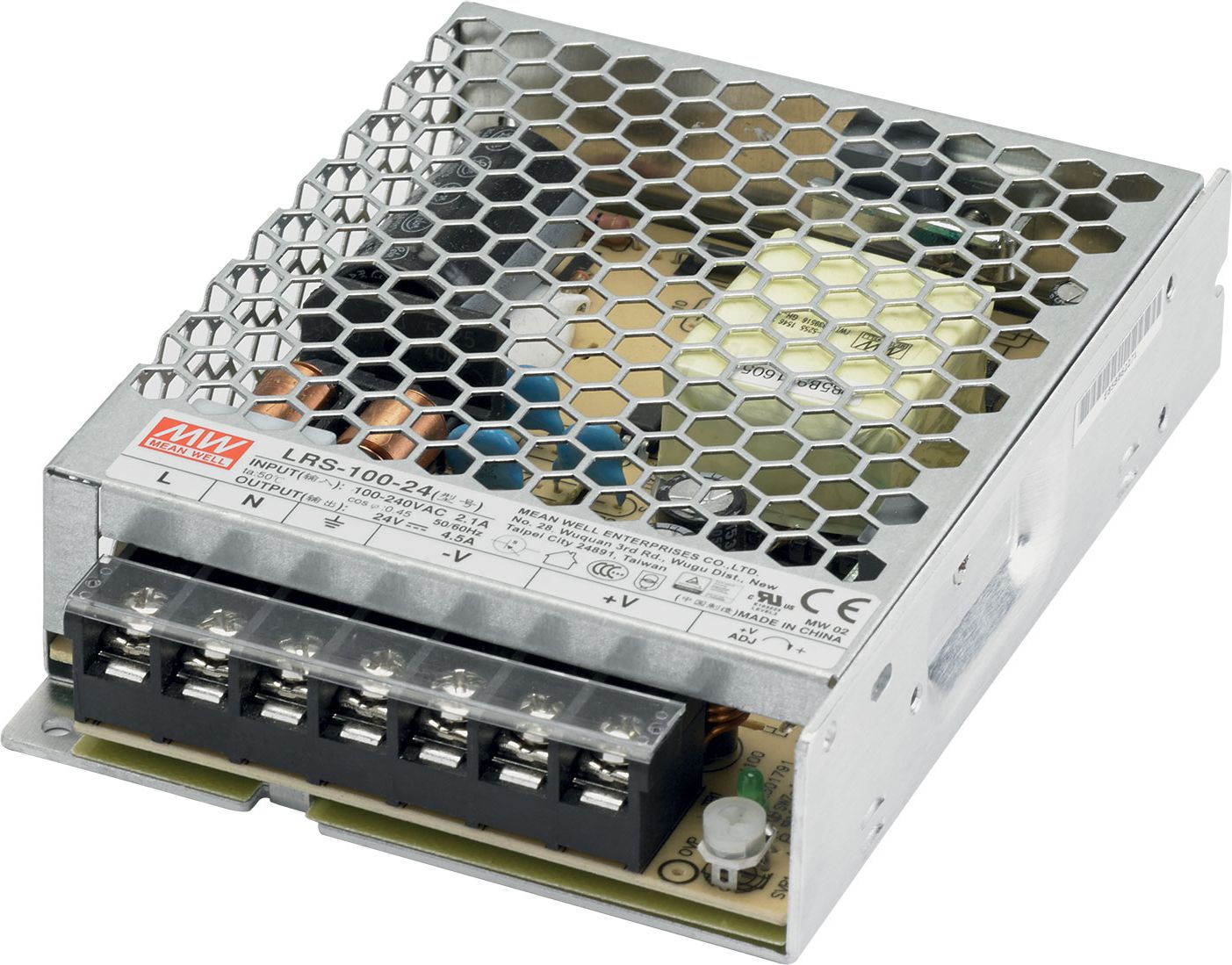 Mean Well Zasilacz do montażu wewnętrznego 24V 4,5A 108W (LRS-100-24)