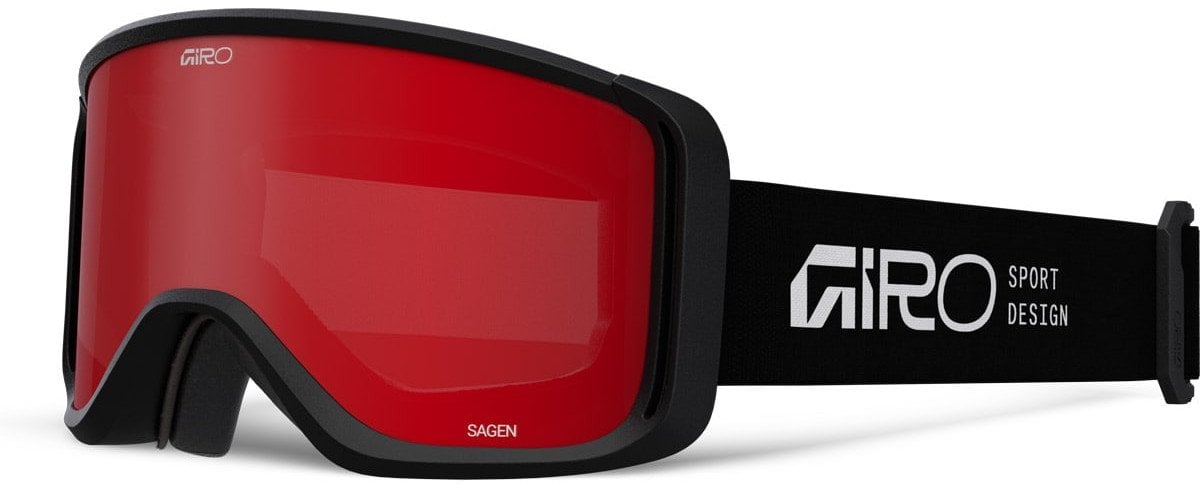 Giro Gogle zimowe SAGEN BLACK STACKED (OTG) (Cylindrical) szyba AMBER SCARLET 19-42% S2 + szyba YELLOW 80-99% S0 (2025/2026)