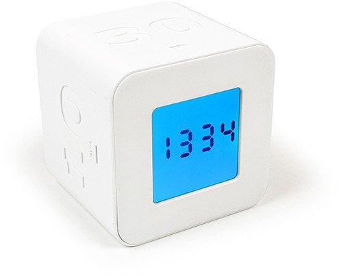 Minutnik Scandinavian Home Kökstimer och klocka Kub HOME - 6x6x5,5 cm - ABS - Vit