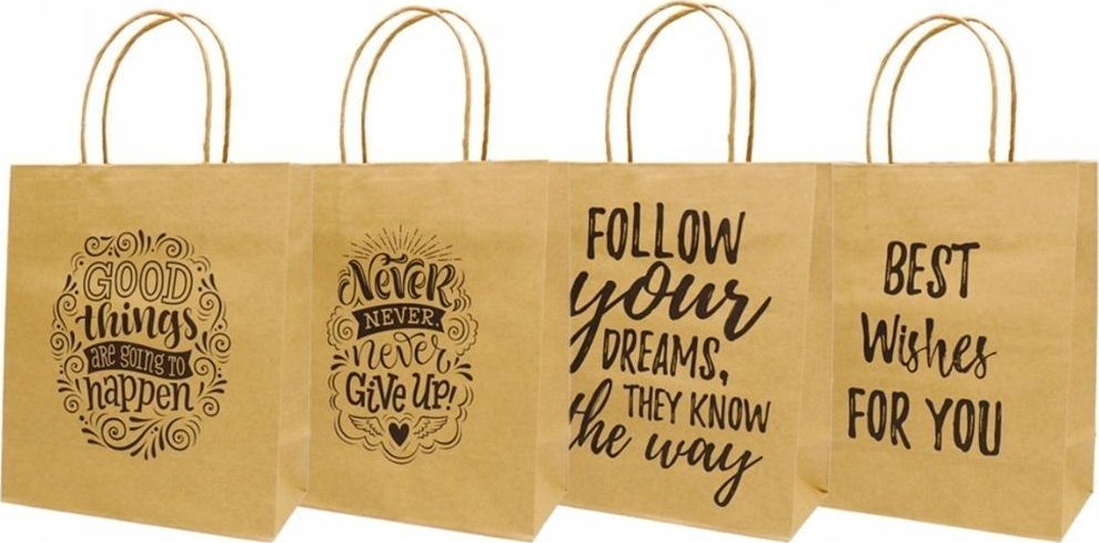 Torba prezentowa 21x25,5 Brown Craft mix