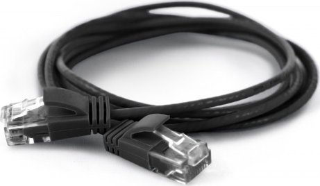 Wantec wW patch cable CAT6A round 2.8mm UTP black 1.0m (7313)