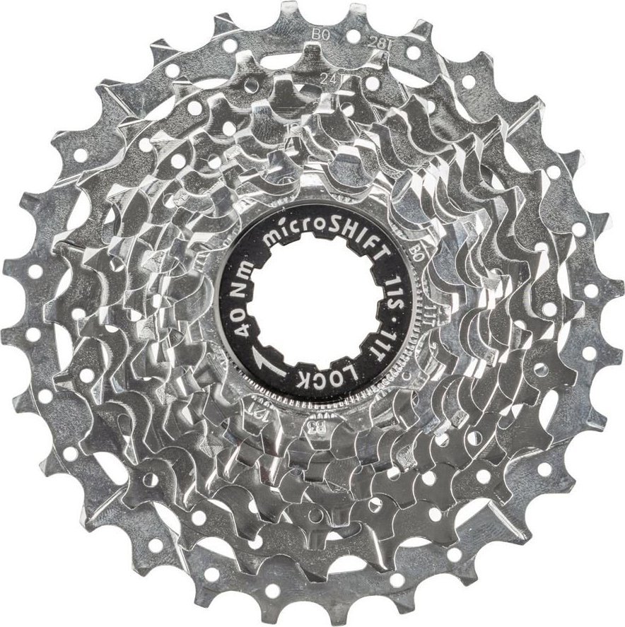 Microshift Kaseta MICROSHIFT CENTOS 11.rzędowa, Stalowa, Kompatybilna z Shimano, 11-12-13-14-15-16-17-19-21-23-25, Chrom, (NEW)