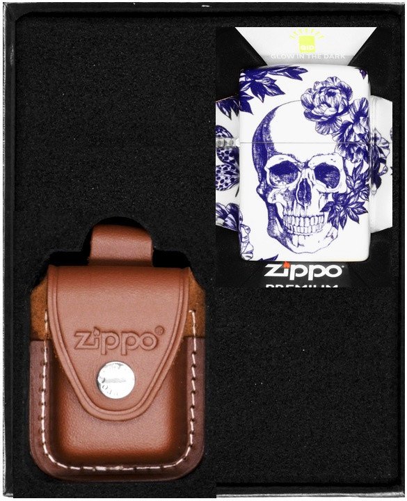 Zestaw ZIPPO Zapalniczka FLORAL SKULL DESIGN Prezentowy No4