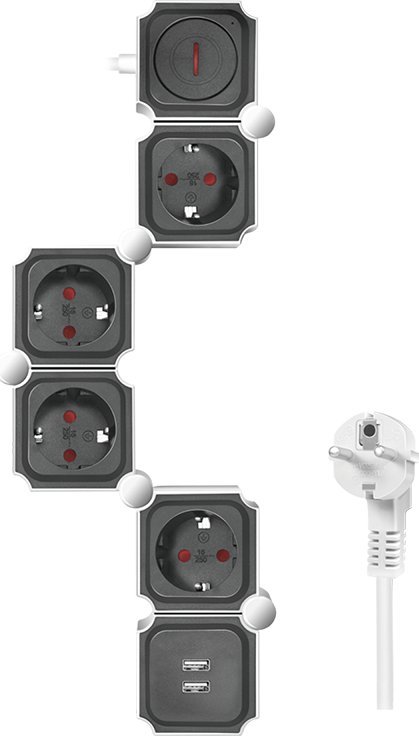 Listwa zasilająca LogiLink LogiLink 4 gniazda 1.5m czarno-biała