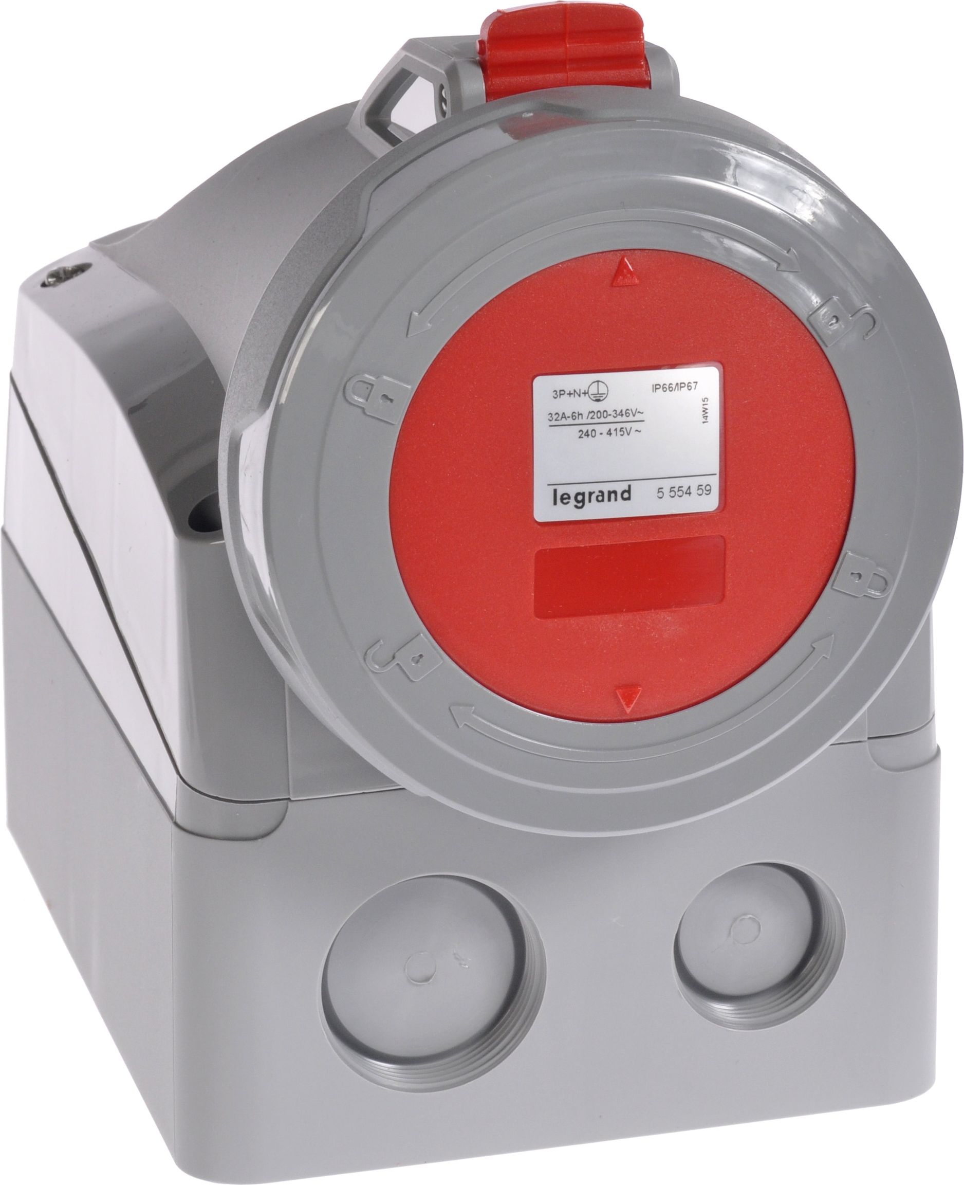 Legrand Gniazdo stałe 5P 32A 400V czerwone IP67 P17 TEMPRA PRO (555459)