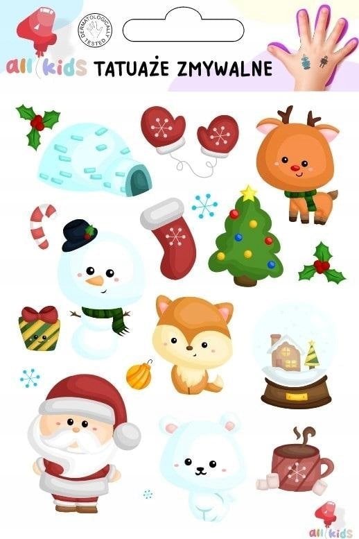 Tatuaże zmywalne dla dzieci Boże Narodzenie 5