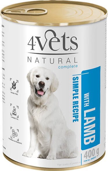 Mokra karma 4Vets Natural dla psa z jagnięciną puszka 400 g