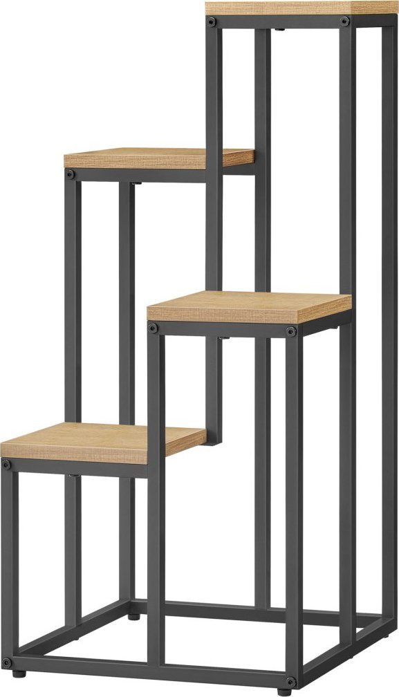 Leobert Regał kwietnik 4 półki - dąb / nogi czarne