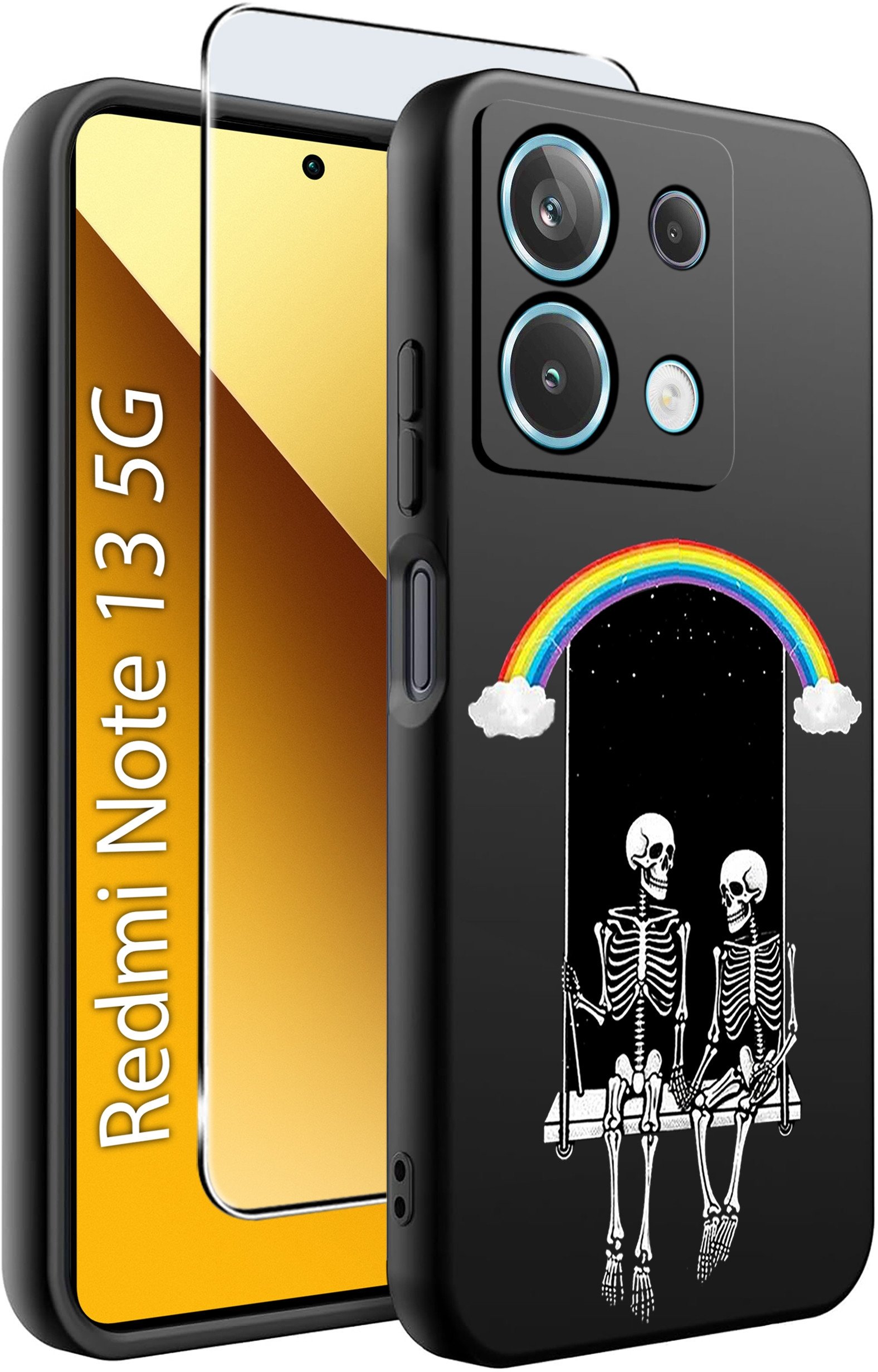 ETUI do Xiaomi Redmi Note 13 5G WZORY |SILIKONOWE MATT CASE +SZKŁO 9H