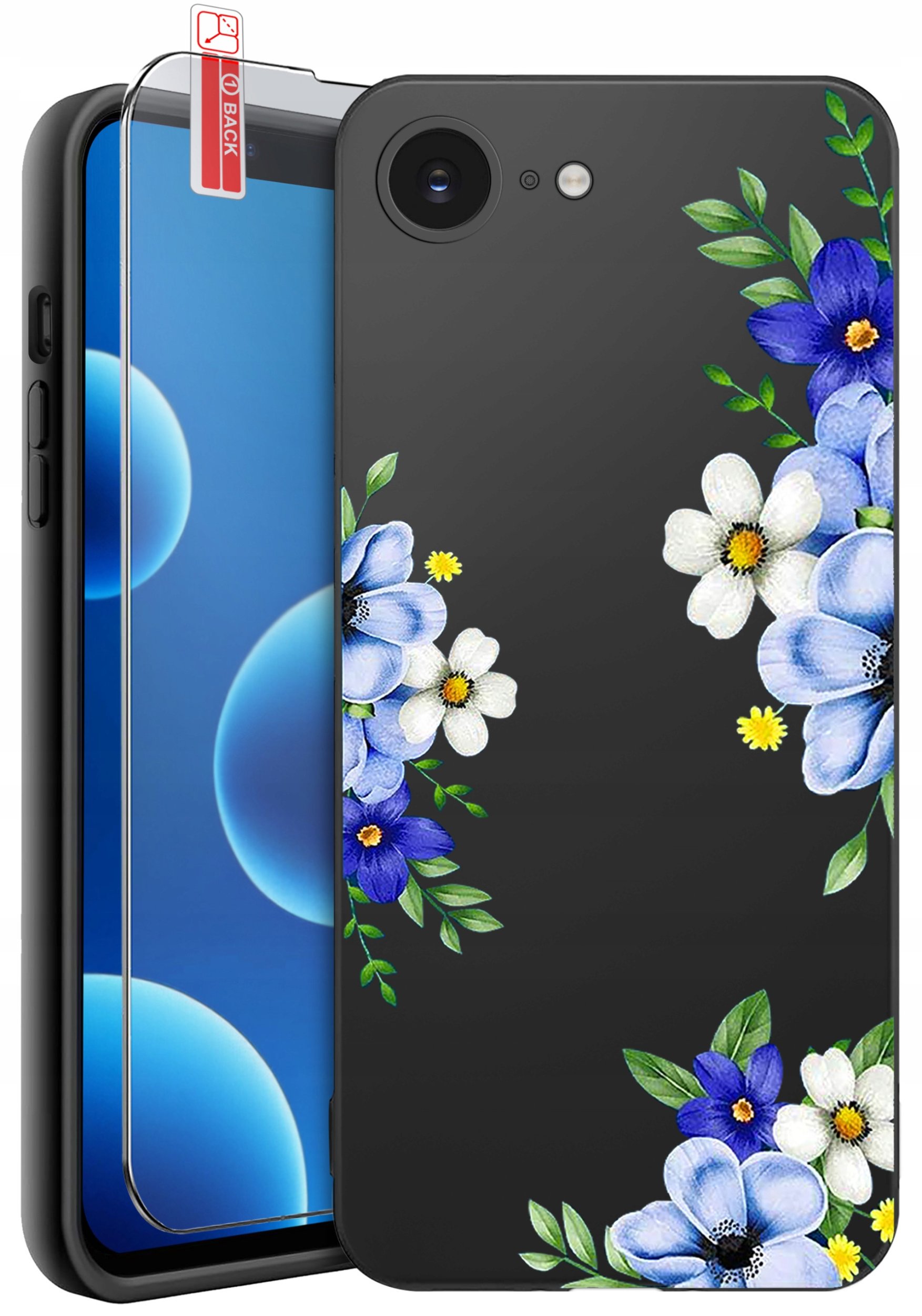 ETUI do iPhone 16e | WZORY | SILIKONOWE MATT CASE + SZKŁO 9H