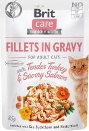 Brit BRIT CARE Cat Pouches Fillets in Gravy with Tender Turkey & Savory Salmon 85g