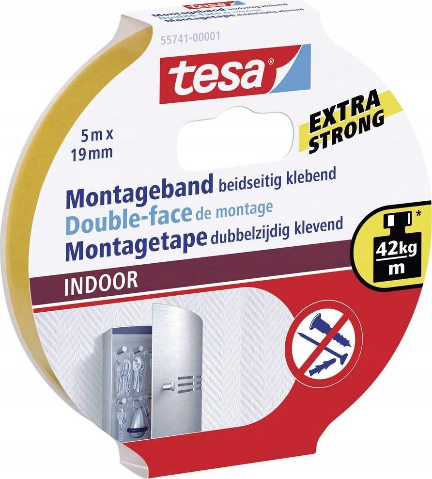 Tesa tesa Powerbond Montageband Indoor 5m 19mm