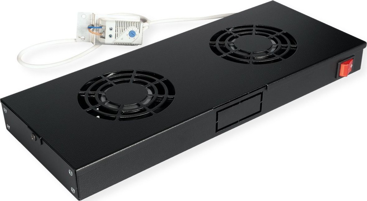 Roline ROLINE Dachluftereinheit 48,26cm 19Zoll 2 Lufter Thermostat schwarz