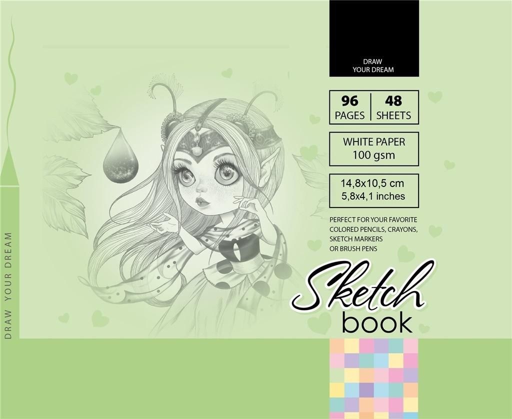 Fresh Szkicownik 10.5x14.8cm 96k zielony