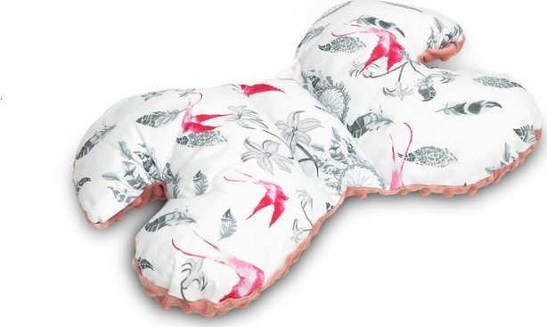 Sensillo PODUSZKA MOTYLEK 26X35 RETRO RÓŻ SZARE PTAKI