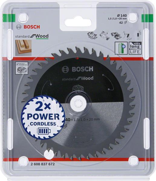 Bosch BOSCH PIŁA STANDARD WOOD ACCU 140x20x42z B2608837672