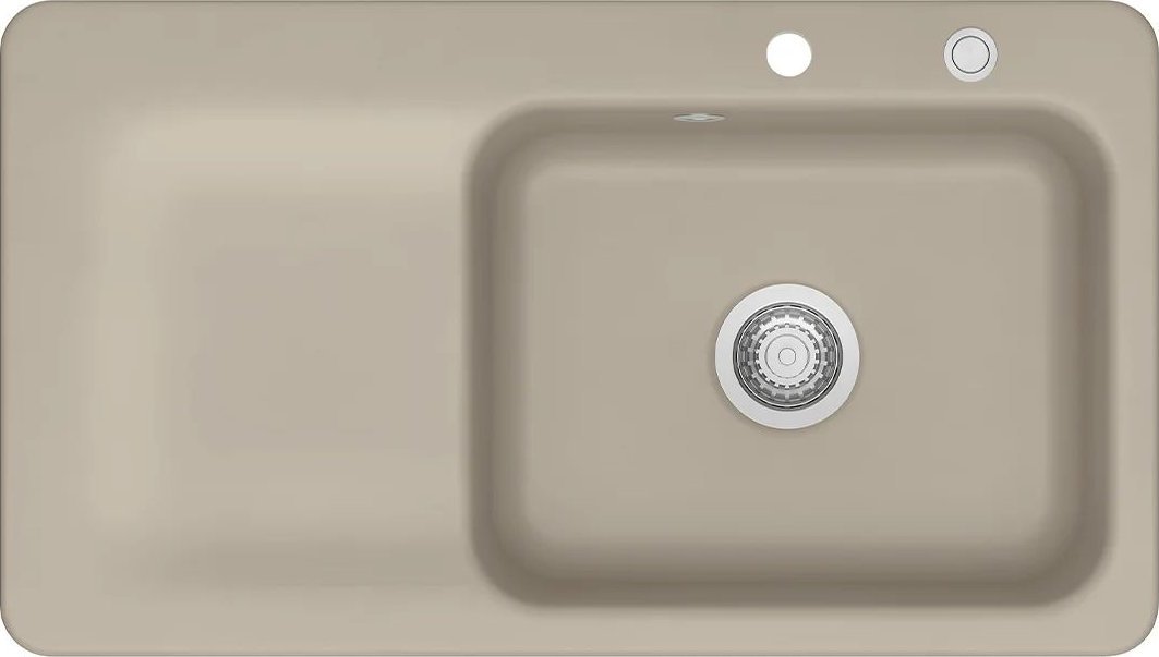 Zlewozmywak SYSTEMCERAM Juna 90 Fango, zlewozmywak ceramiczny, korek manualny