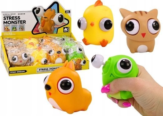 LeanToys Antystresowa Zabawka Wesoły Potworek Gniotek Sensoryczny MIX